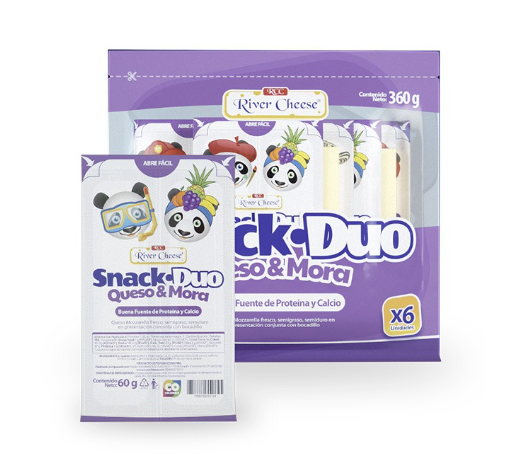 Snack Duo Queso Mozzarella y Mora unidad River Cheese x 6