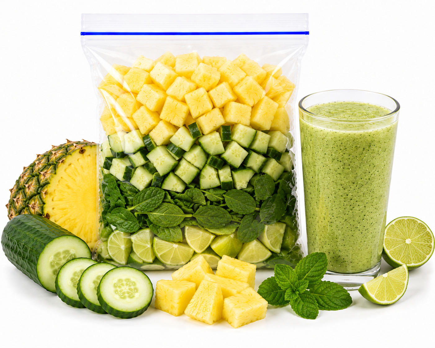 Batido 🥒🍍 Pepino & Piña (150 g) porción personal