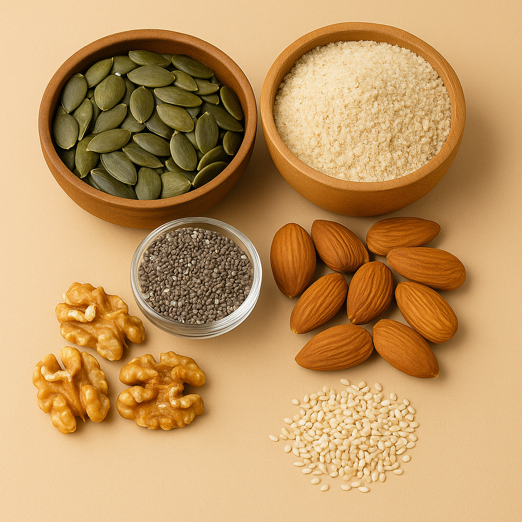 Semillas, frutos secos, harinas y condimentos
