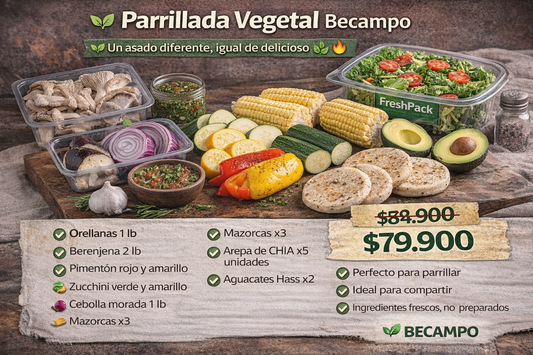 🌿🔥 PARRILLADA VEGETAL BECAMPO (4 personas)