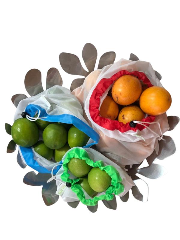 Set Bolsas reutilizables para frutas y verduras x 9 unidades